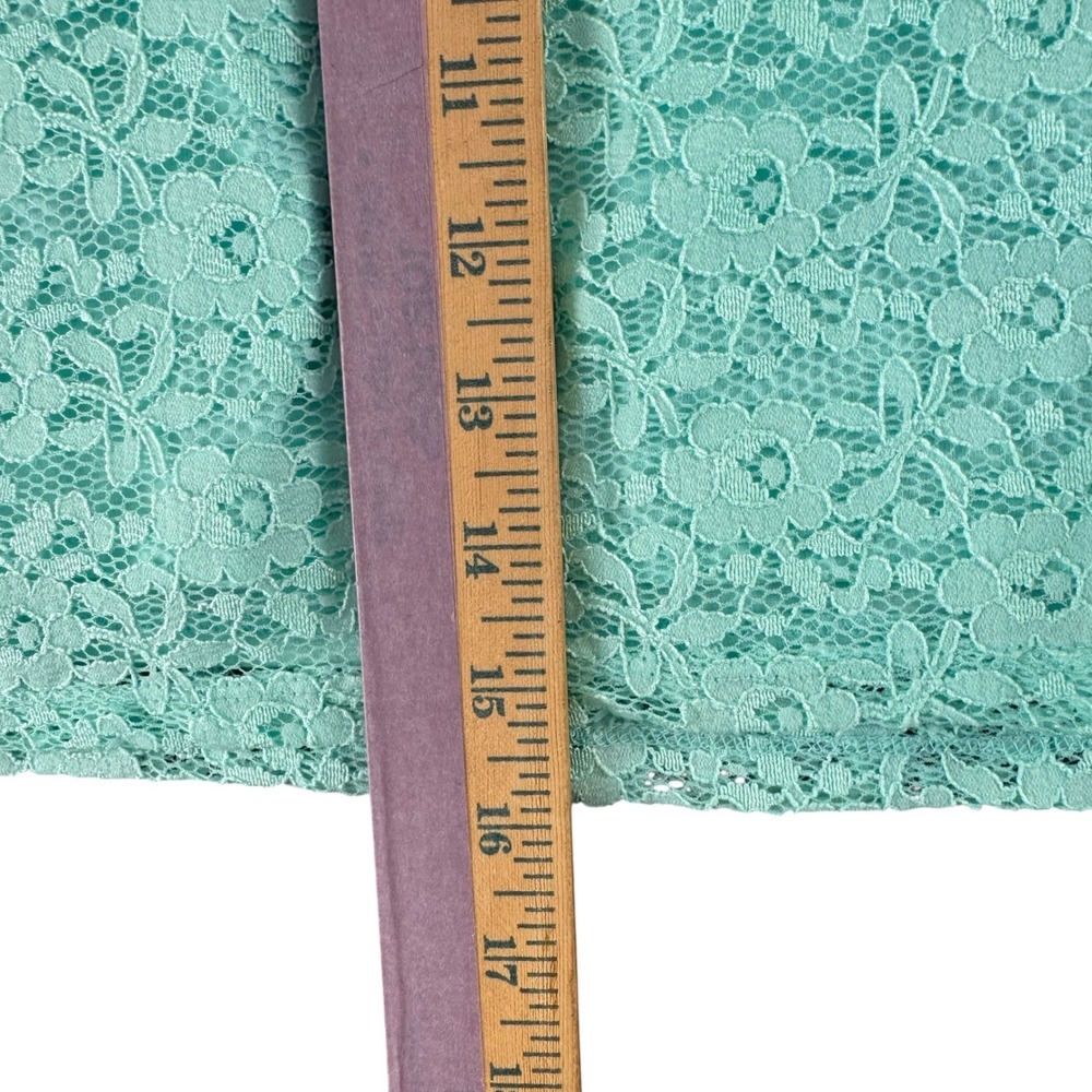 Hollister Mint Green Floral Lace Mini Skirt Small Elastic Waist Lined Coquette - Picture 3 of 6